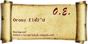 Orosz Előd névjegykártya
