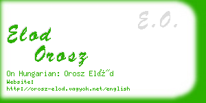 elod orosz business card